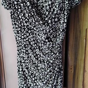 Lauren Ralph Lauren Polka Dot Ruched Jersey Dress, size 10